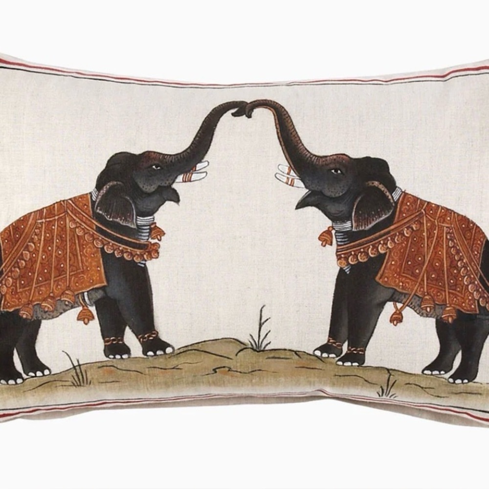 John Robshaw Decorative Elephant Pillow Cover 12 x 18”